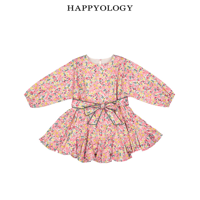 11847846.happyology英国女童长袖连衣裙碎花有机棉裙子儿童英伦春季连身裙
