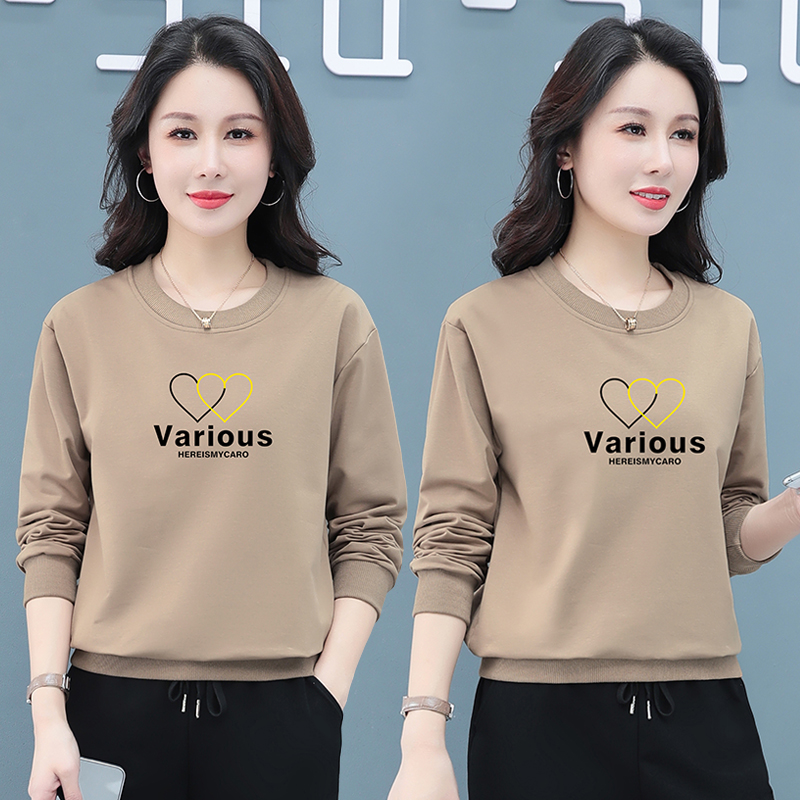 9905300.七玻威春秋季女士时尚休闲双爱心圆领卫衣【七玻威女装1】
