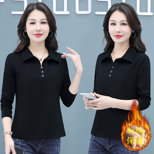 9905299.七玻威冬季加绒女士时尚显瘦T恤打底衫【七玻威女装1】