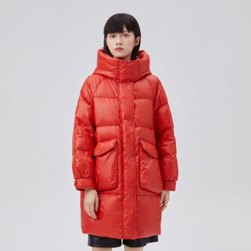 10917578.艾莱依冬装气质百搭简约羽绒服女波点拼接外套
