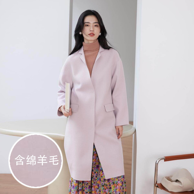 9956603.思诺芙德新款气质西装百搭中长双面女大衣-ZB