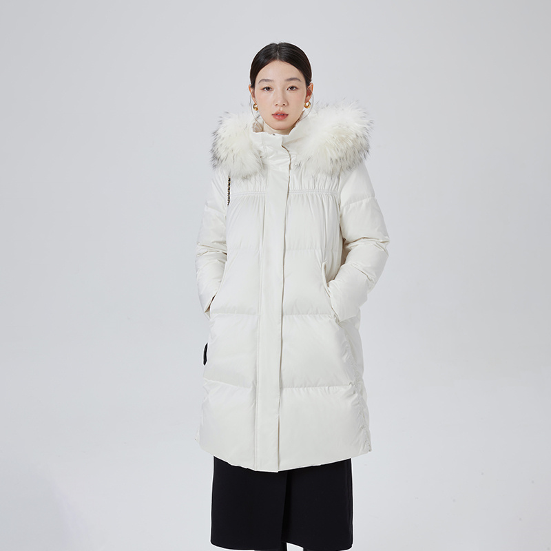 10917526.艾莱依羽绒服冬季女可脱卸帽渐变毛领外套