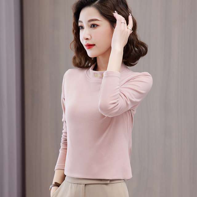 10038242.七玻威女士秋冬优雅修身德绒保暖打底衫【七玻威女装1】