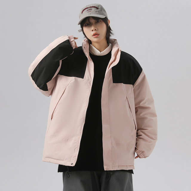 10038529.七玻威男士冬季冲锋外套棉服立领潮流工装情侣款外套【七玻威男装1】