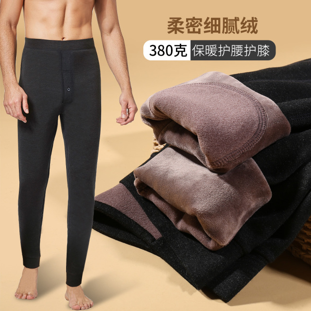 10051073.古今【断码清仓 清完不补】加绒加厚护膝高腰男士打底保暖裤