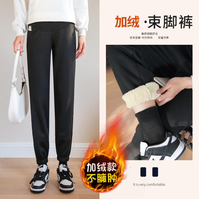 10057066.兔妈孕妇装加绒裤冬季孕妇裤外穿秋冬打底裤子保暖冬装加厚运动裤棉裤