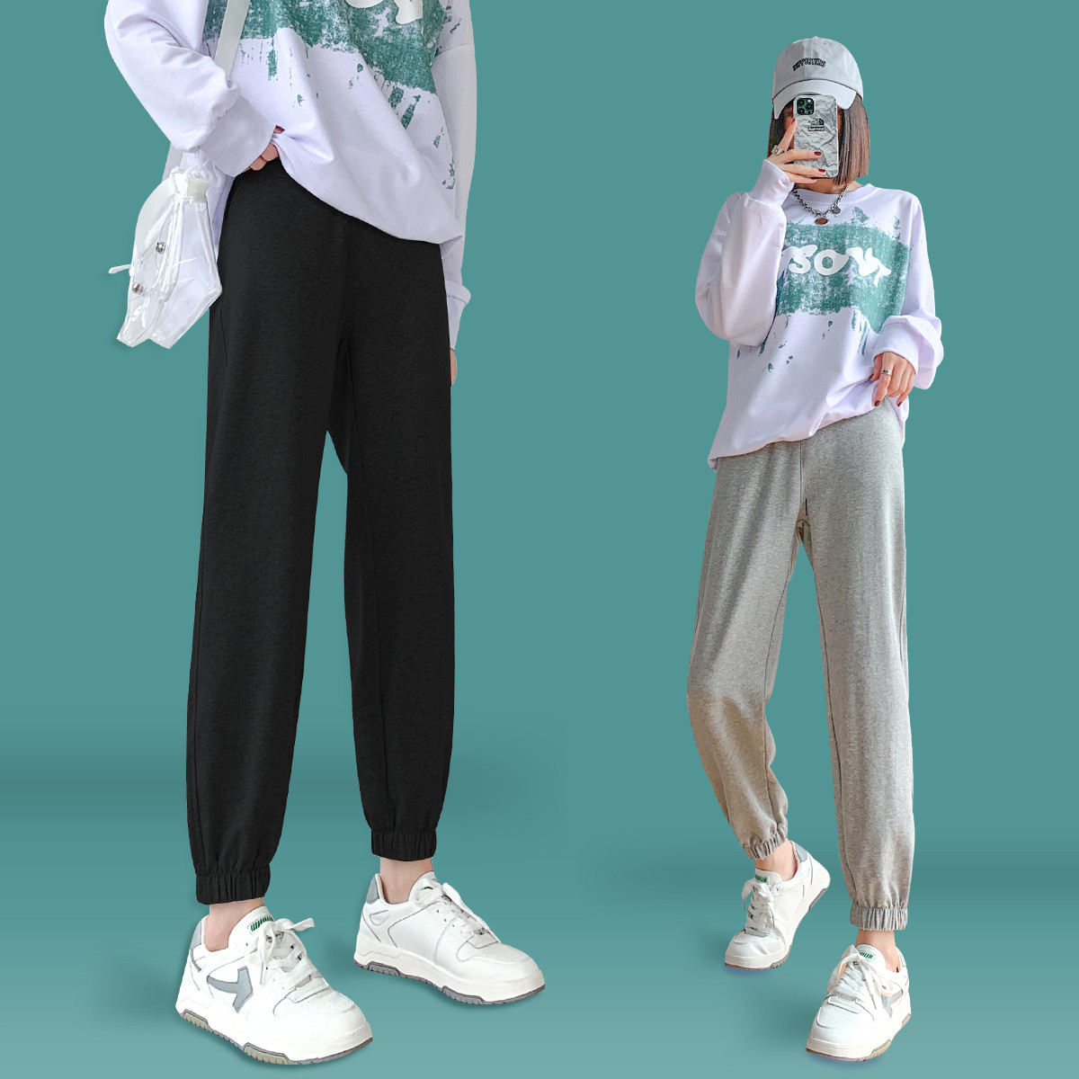 12999557.【两种厚度选择】十月名裳孕妇裤春秋款时尚外穿小个子运动裤束口打底裤孕妇装