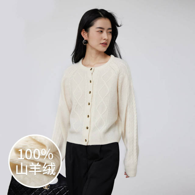 10067257.思诺芙德圆领纯色长袖百搭女式羊绒衫