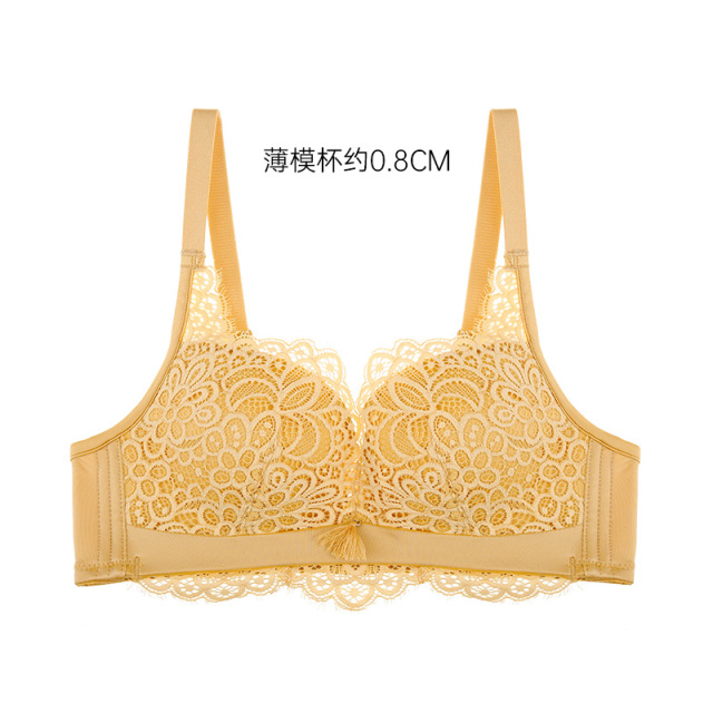 10088839.爱黛【撞色蕾丝聚拢杯】小胸调整型上托聚拢内衣女聚拢无钢圈文胸