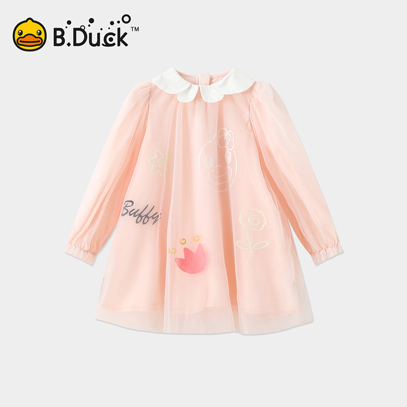 12661642.B.Duck小黄鸭童装女童春秋可爱甜美连衣裙