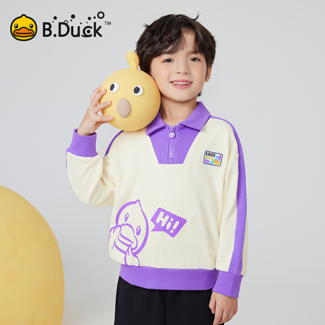 12661649.B.Duck小黄鸭童装男女童春秋款拉链翻领上衣