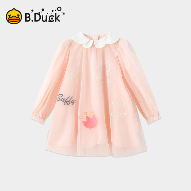12661642.B.Duck小黄鸭童装女童春秋可爱甜美连衣裙