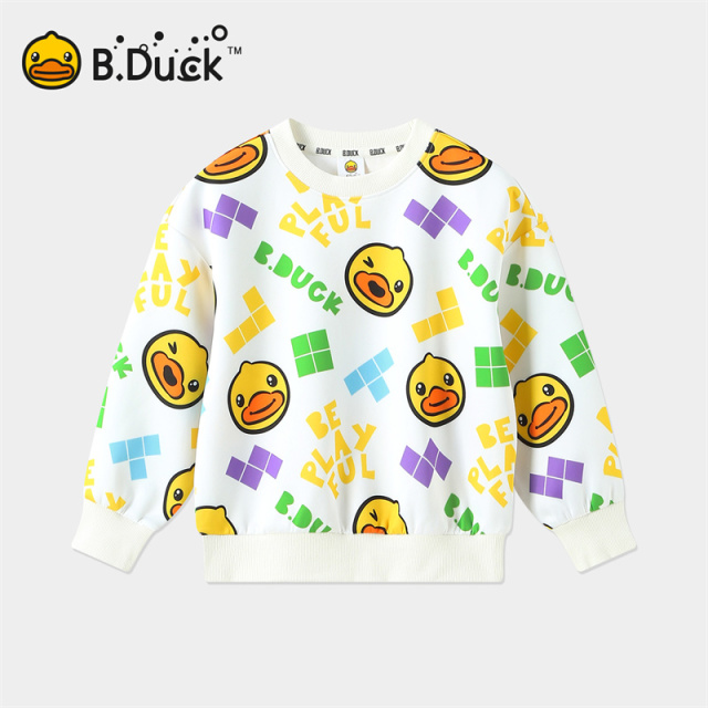 12661652.B.Duck小黄鸭童装男女童春秋款圆领宽松卫衣
