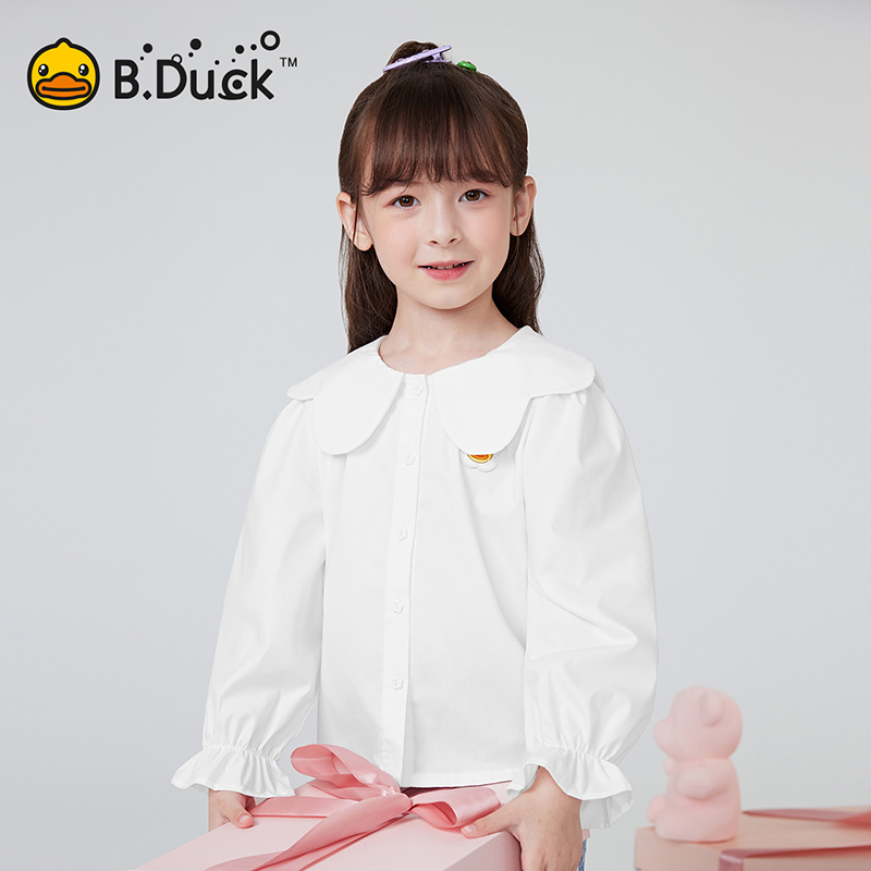 12661620.小黄鸭2024春季上装长袖衬衫女童童装[尺码以详情图为准]