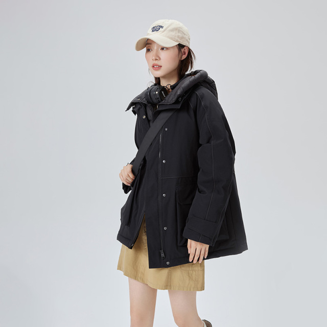 10917395.艾莱依工装羽绒服女可脱卸帽运动户外设计感短款冬季外套