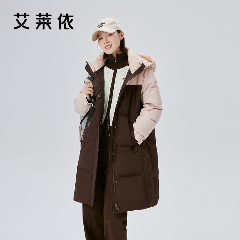 10917422.艾莱依户外运动厚款羽绒服女冬季时尚工装风鸭绒外套女