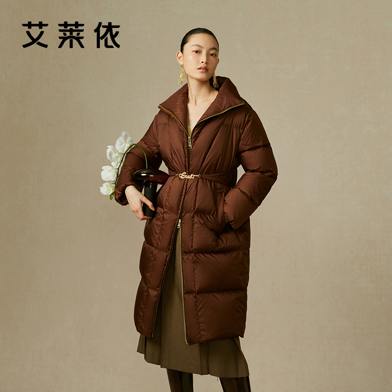 10917400.【新中式系列】艾莱依国风羽绒服女鸭绒立领时尚设计感复古冬季长款外套