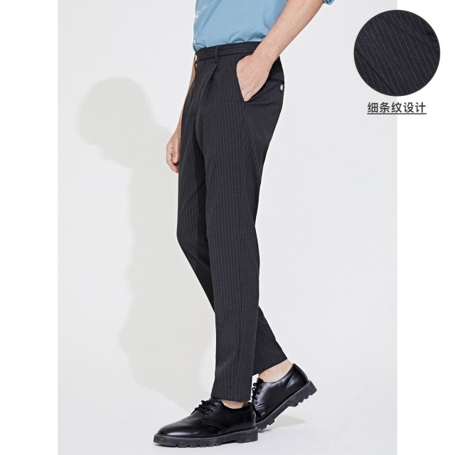 10154376.意大利小帆船 秋季直筒时尚条纹男士弹力抗皱休闲长裤