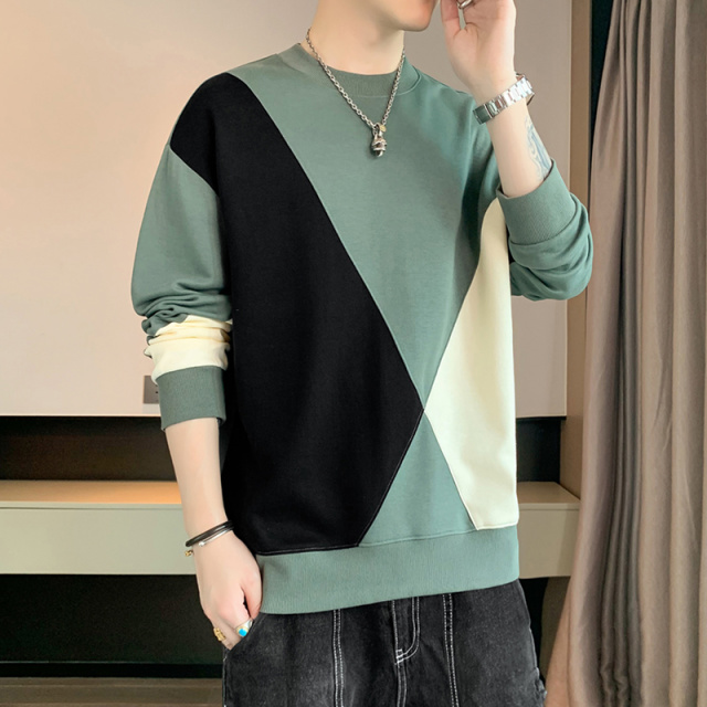 10244195.7-CHAOY春秋新款男士潮流休闲百搭拼接圆领卫衣【7-CHAOY男装1】