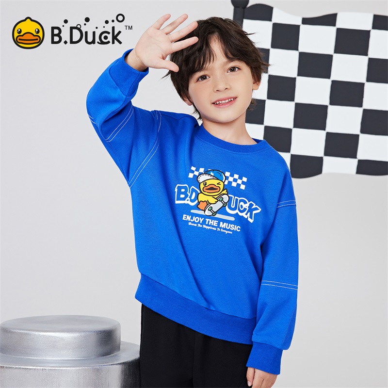 12661687.B.Duck小黄鸭童装男童2024新款春季百搭圆领卫衣