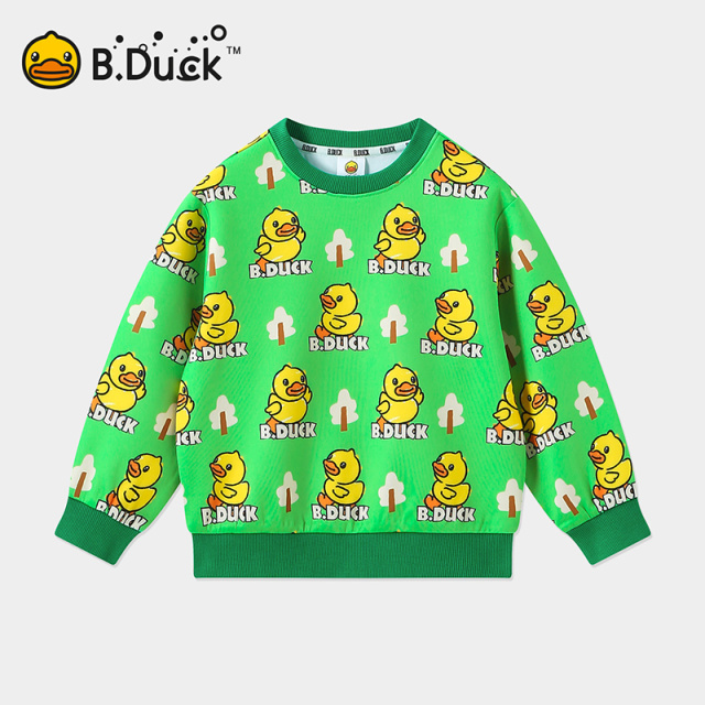 12661682.B.Duck小黄鸭童装男女童2024新款春季个性圆领卫衣