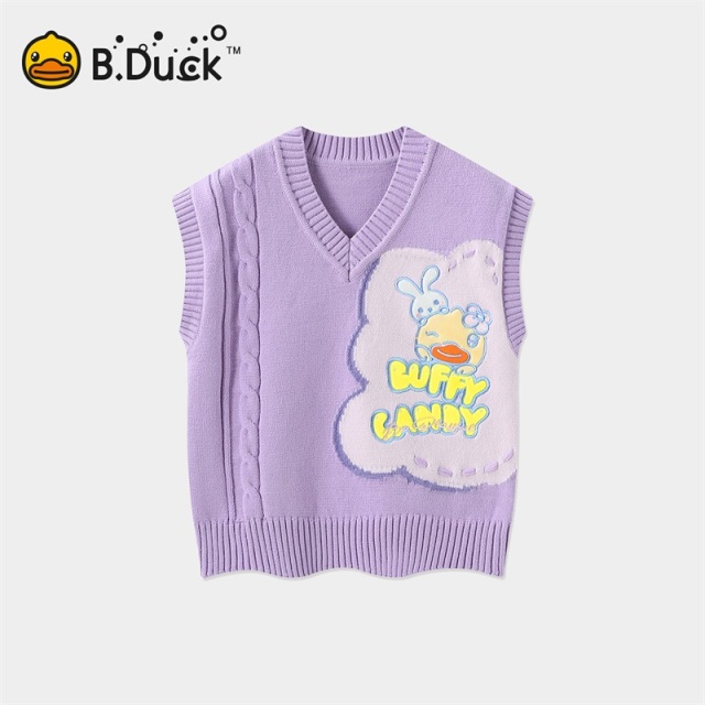 12661707.B.Duck小黄鸭童装女童新款针织毛衣背心