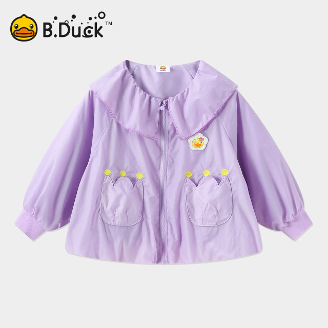 12661248.B.Duck小黄鸭童装女童俏皮可爱风衣外套