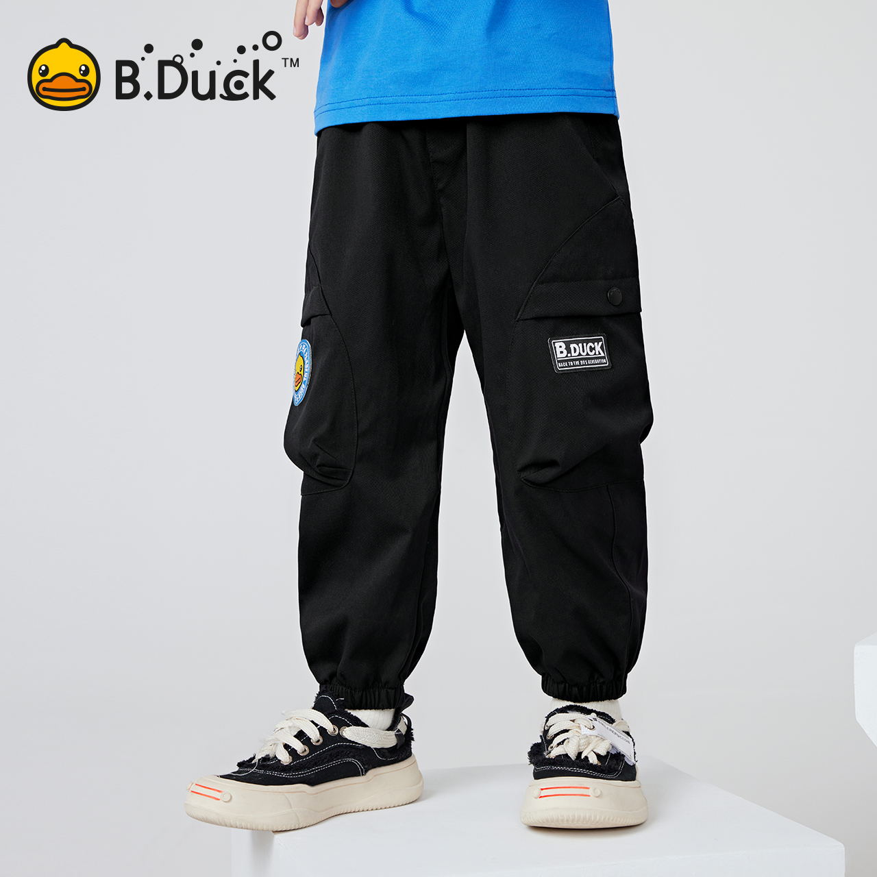 12661699.B.Duck小黄鸭童装男童2024新款时髦宽松休闲裤
