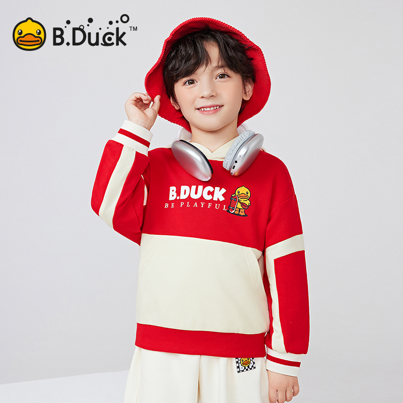 12661692.B.Duck小黄鸭童装男童2024新款休闲连帽卫衣