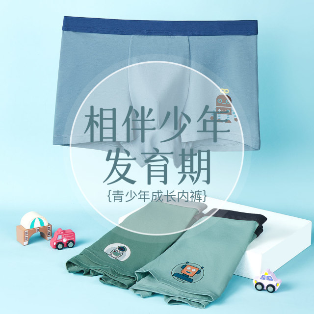 10304120.芬腾可安【精梳棉 裆】成长期青少年内裤男初中学生高中生男大童内裤