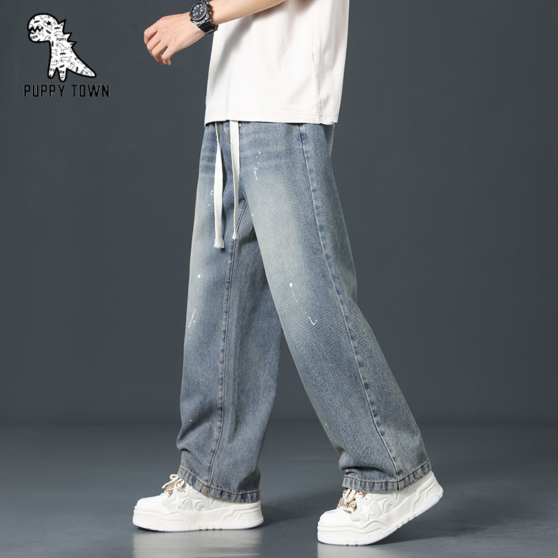 10319311.【M-8XL】时尚宽松大码休闲牛仔裤