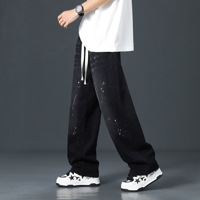 10319311.【M-8XL】时尚宽松大码休闲牛仔裤