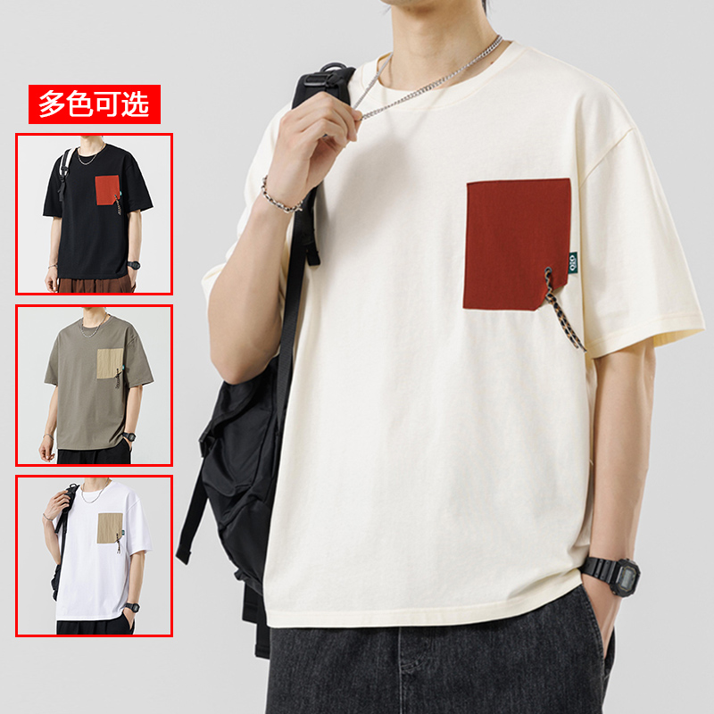 10331031.衣仕梵夏季男士新款潮流口袋设计港风短袖T恤【衣仕梵男装XJ】
