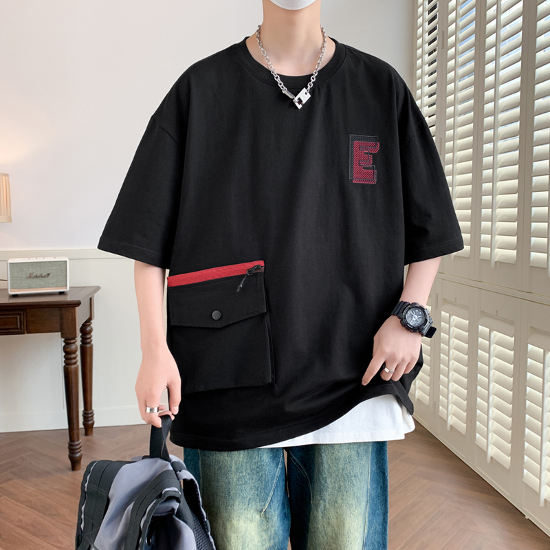10331478.淘贝鼠夏季男士新款潮流口袋设计短袖T恤【淘贝鼠男装XJ】