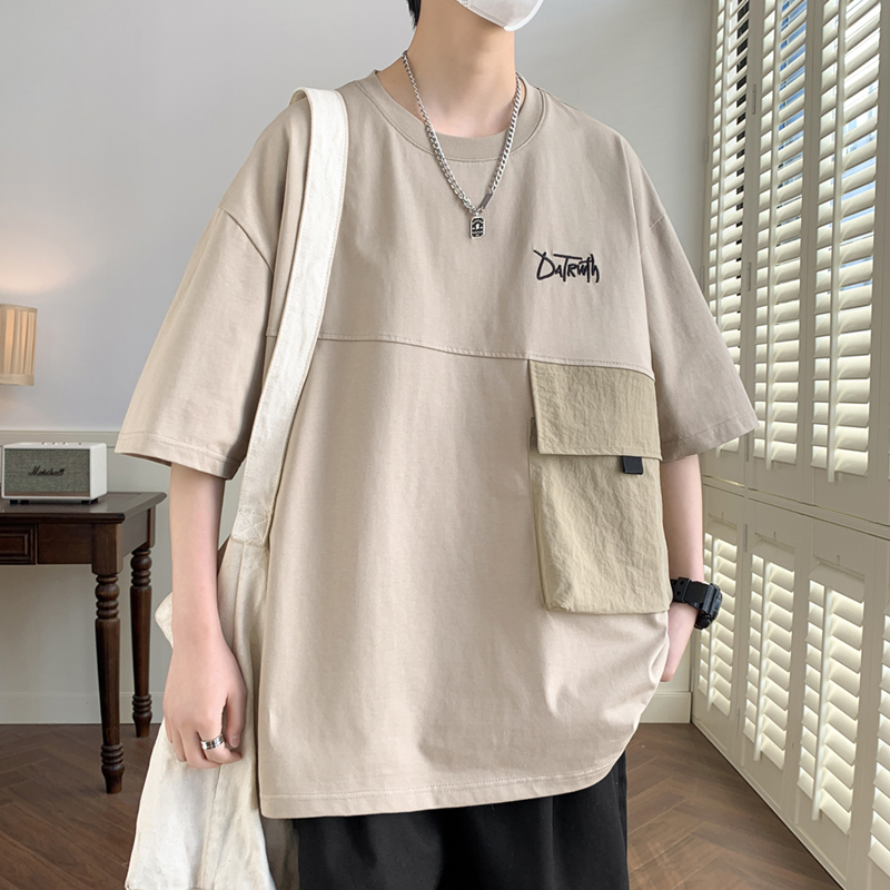 10331479.淘贝鼠夏季男士新款潮流口袋设计短袖T恤【淘贝鼠男装XJ】