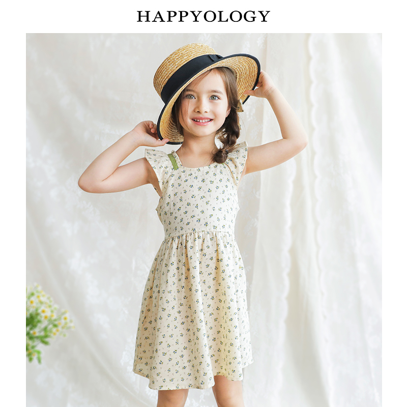 11846667.happyology女童小飞袖印花连衣裙