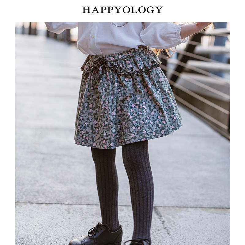 11847757.happyology英国原创印花女童半身裙春夏款儿童纯棉宝宝英伦碎花裙