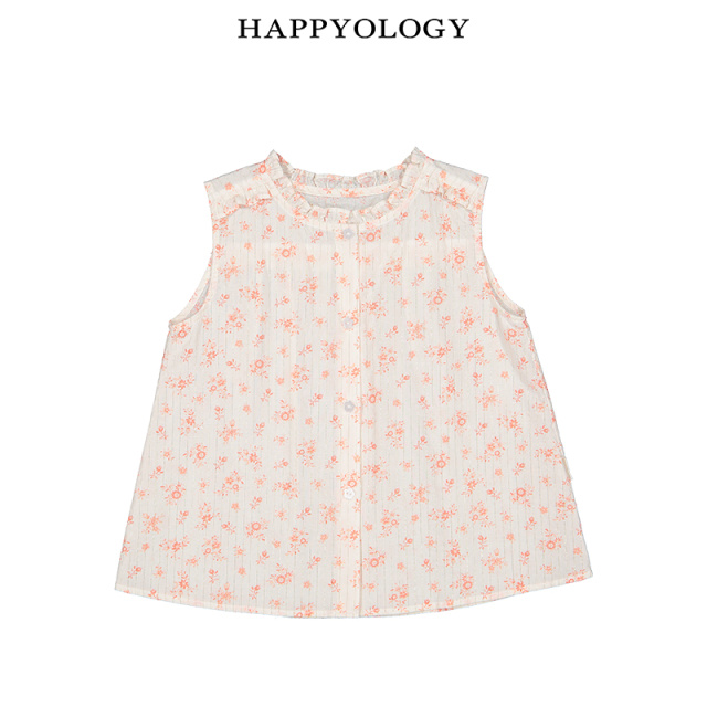 11847758.happyology英国儿童衬衫女童纯棉上衣英伦宝宝衬衣夏季装无袖薄款