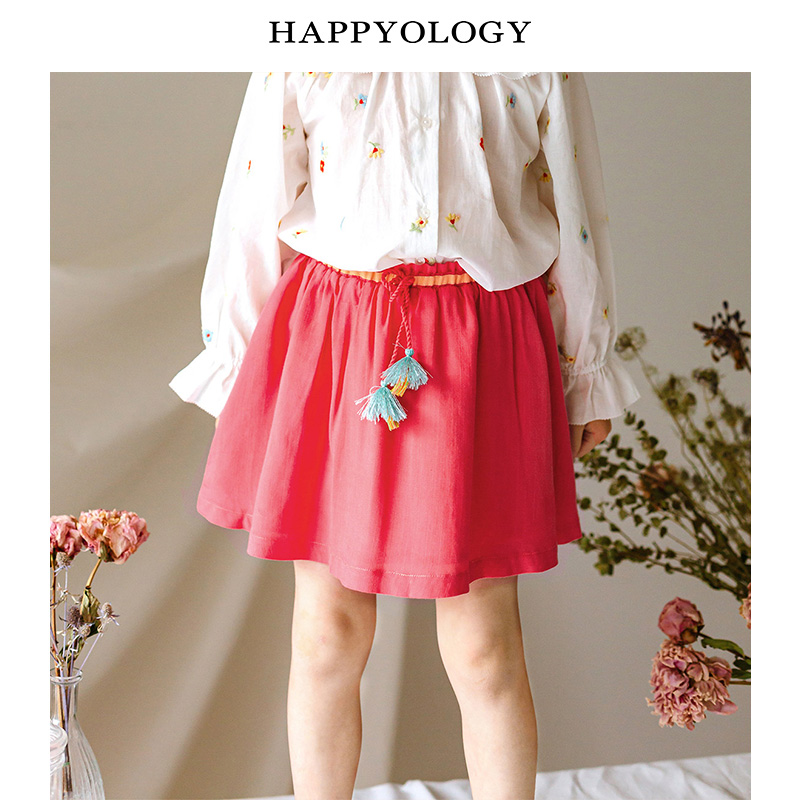 11847771.happyology英国女童半身裙儿童英伦半裙亚麻小短裙夏季宝宝半身裙