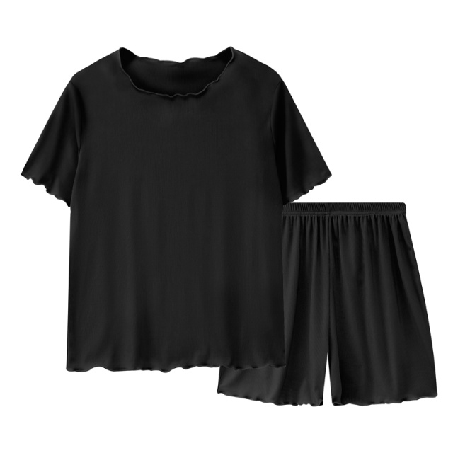 10366441.少宜睡衣套装家居服夏季女士可外穿薄款短裤短袖女生女孩外出新款带胸垫女款大码春秋居家少年初中生亲肤休闲