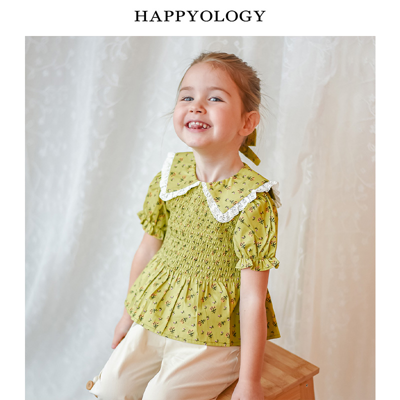 11847762.happyology英国女童衬衫春装新款纯棉可爱碎花小衫儿童衬衣上衣