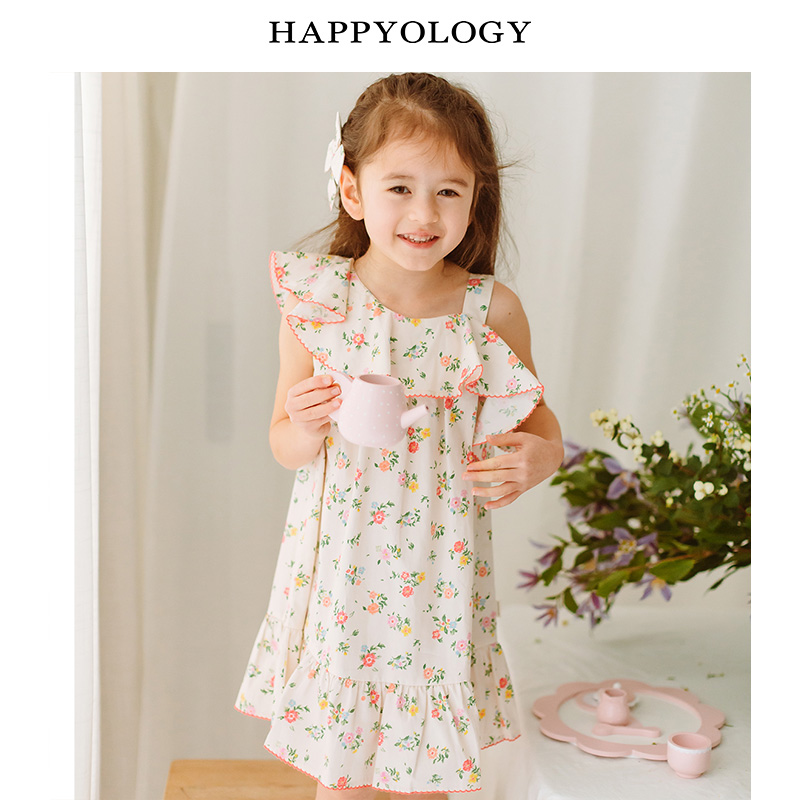 11846641.happyology英国女童连衣裙吊带碎花英伦裙子有机棉夏季儿童连身裙