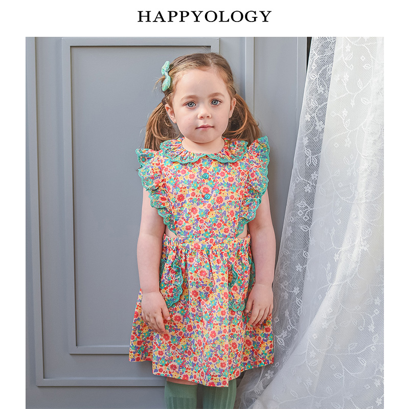11847742.happyology英国女童背带裙碎花有机棉英伦背心连衣裙百搭儿童裙子