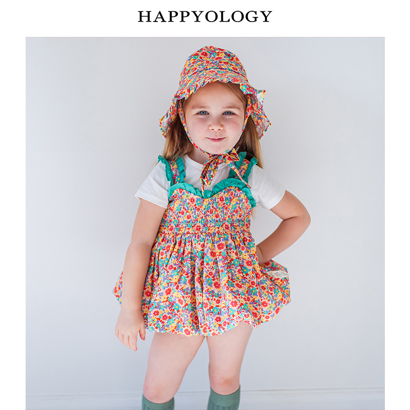 11847747.happyology英国女童可爱周岁套装春夏新款宝宝女婴纯棉三件套