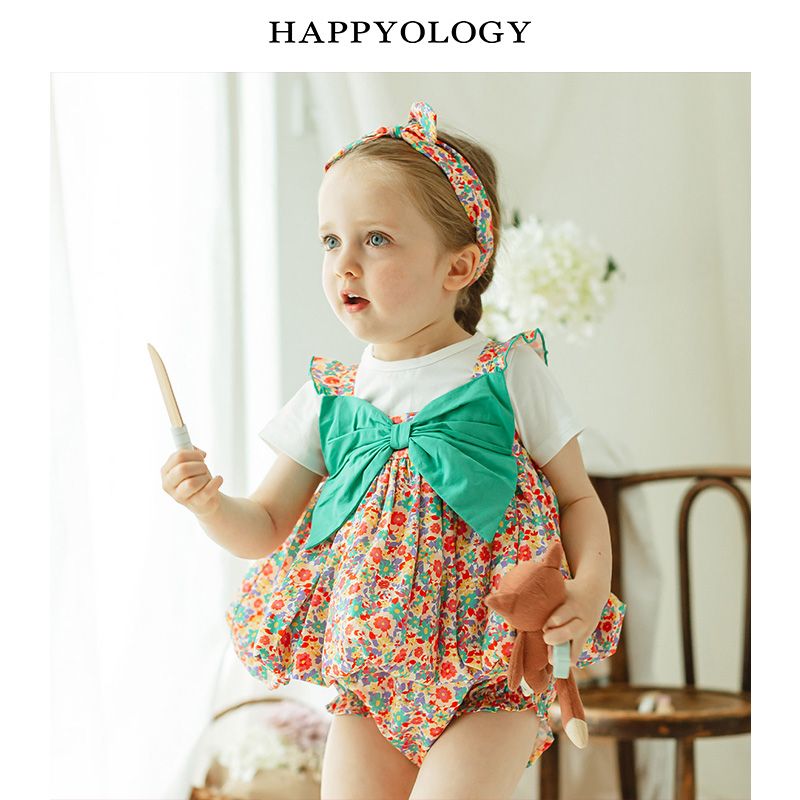 11847767.happyology英国女童碎花套装春夏新款宝宝衣服可爱女婴纯棉三件套