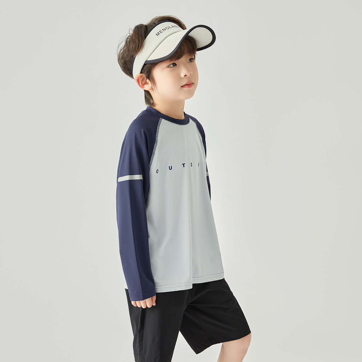 13309674.【防晒冰爽】儿童夏季速干吸湿训练服男童软弹透气运动长袖T恤