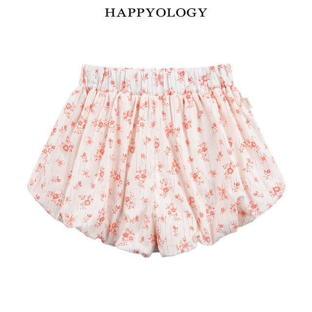 11846564.happyology英国女童夏季碎花纯棉短款灯笼裤女宝宝弹力腰宽松短裤