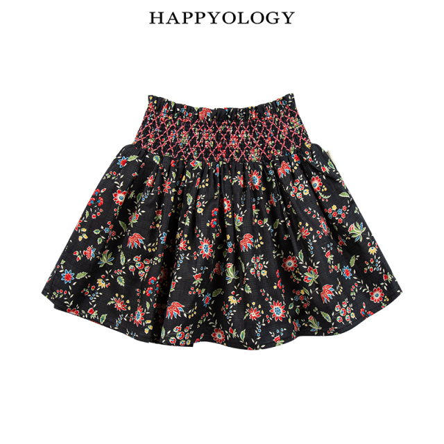 11847678.happyology英国女童时髦碎花纯棉司马克半身裙女宝宝新款洋气裙子