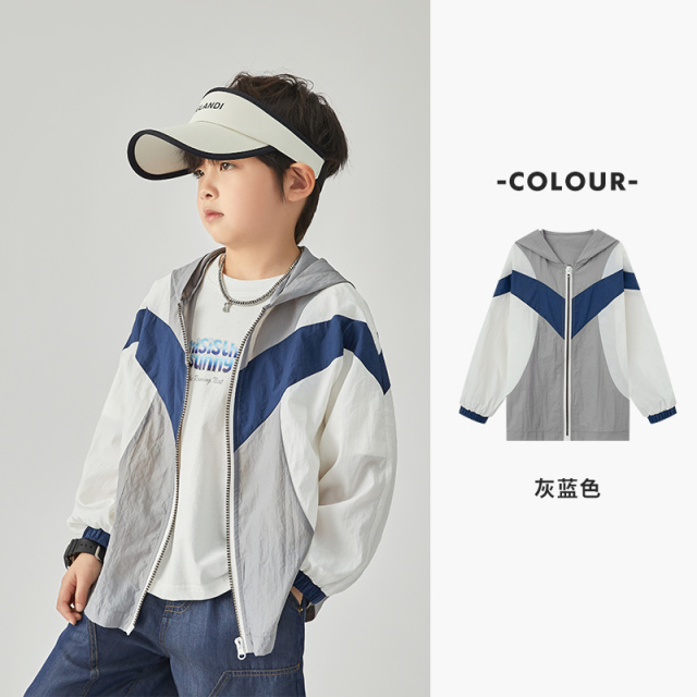 13309632.多多家 男童防晒服2026夏季新款拼接轻薄外套儿童中大童夏装潮
