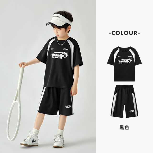 13309660.多多家男童运动套装2026夏装新款儿童中大童快干透气网眼短袖短裤